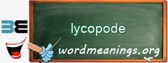 WordMeaning blackboard for lycopode